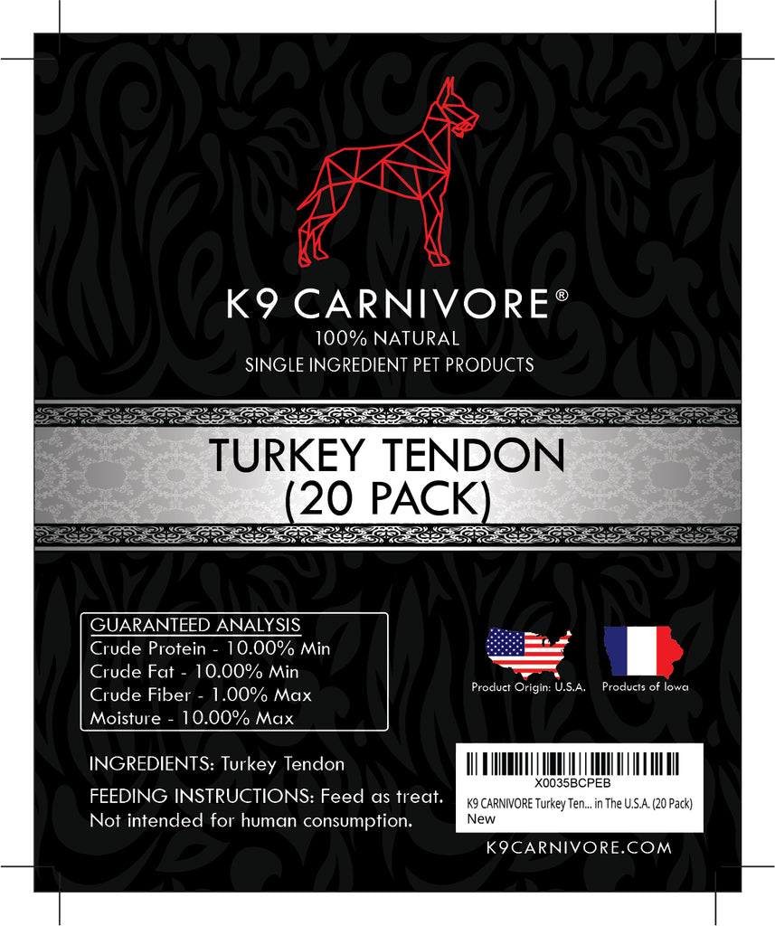 Turkey Tendons (20 pack) by K9 CARNIVORE | Overview