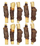 Four sizes of cow tail dog chews