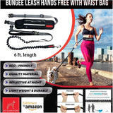 Stretch Hands Bungee Leash with Waist Bag